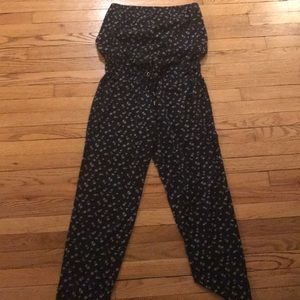 Express Strapless flower print jumpsuit - S